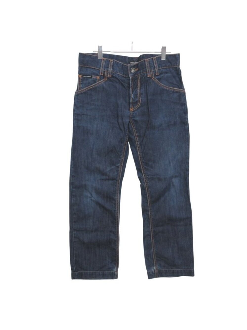 Dolce & Gabbana Denim Pants 14 Classic Back Embroidery Straight M Indigo Blue 46